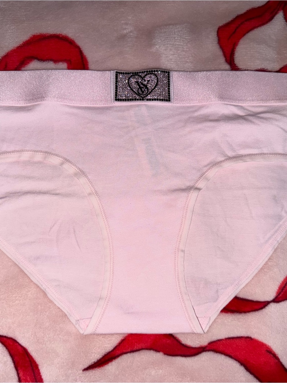 Victoria's Secret Light Pink Cotton bikini with Jeweled Logo Waistband